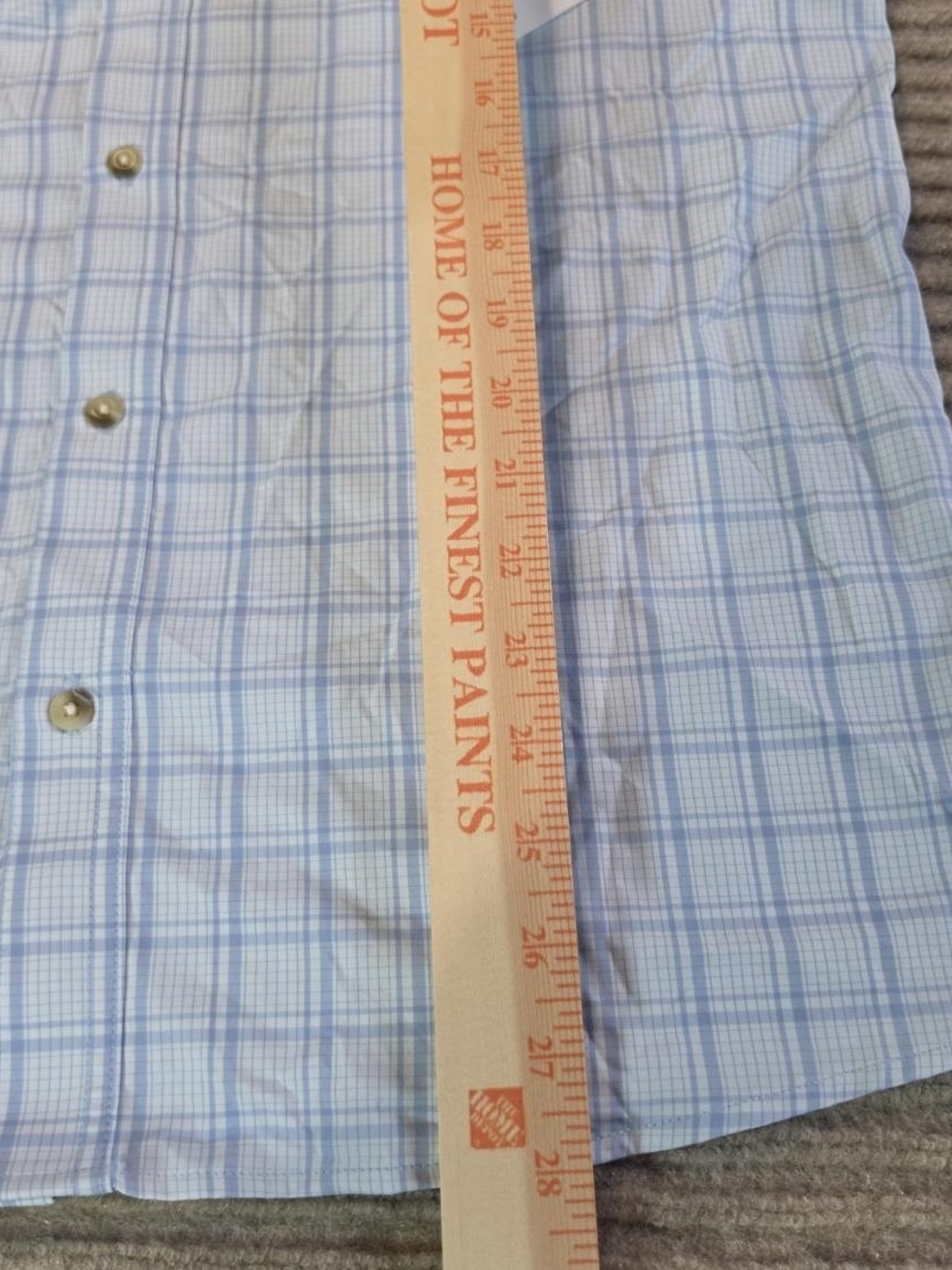 Poncho Outdoors Performance Shirt Mens M White/Blue Plaid Magnetic Pockets. NWT - Picture 7 of 9